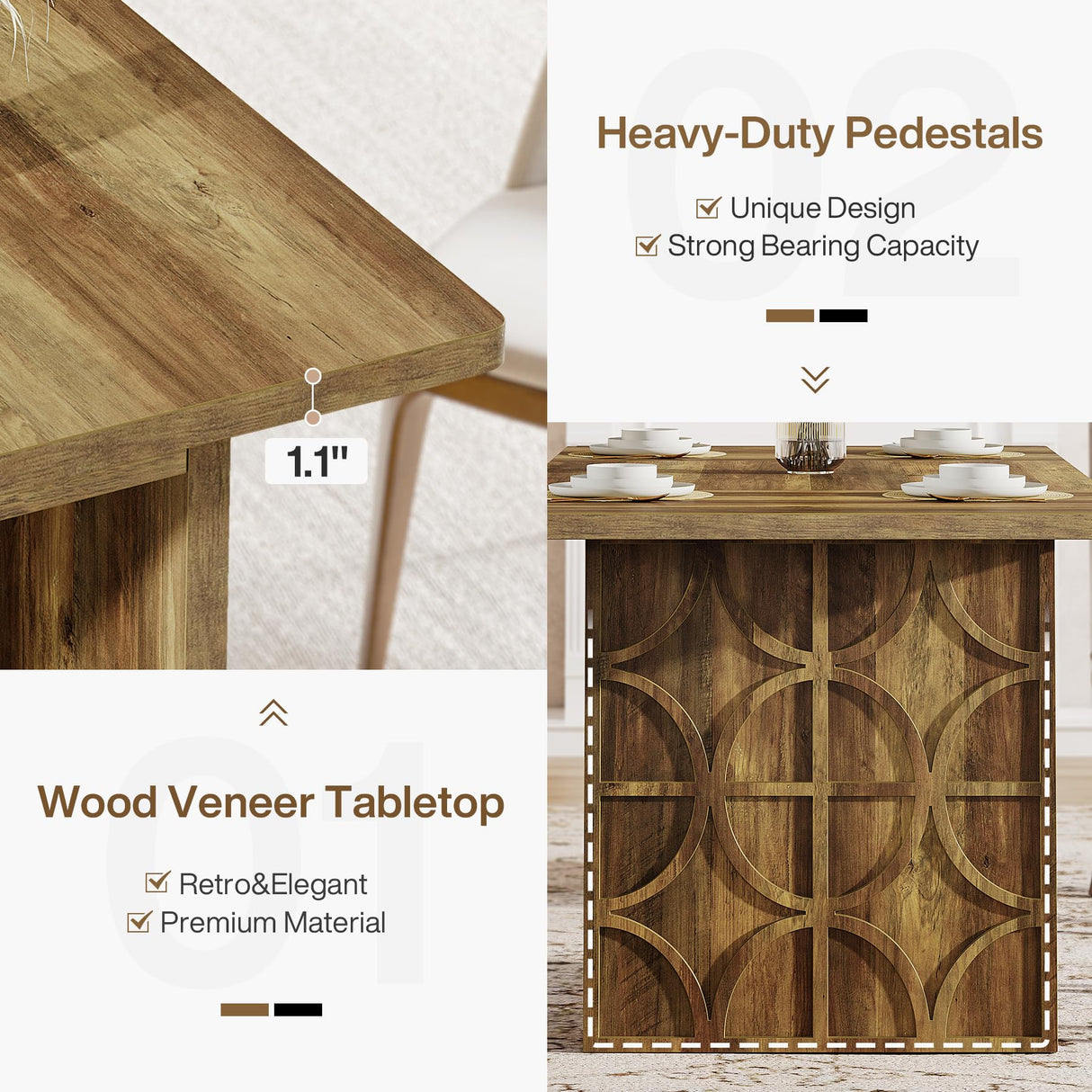 Tribesigns 70.87 Inches Executive Desk, Large Wood Computer Desk Writing Table with Sturdy Frame and Thick Tabletop for Gaming Working Study, Easy Assembly Workstation for Home Office, Brown