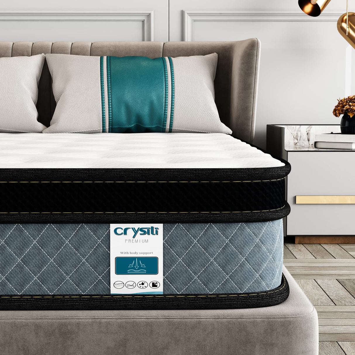King Mattress, 10 Inch Memory Foam Mattress with Innerprings Hybrid King Mattress in a Box Pressure