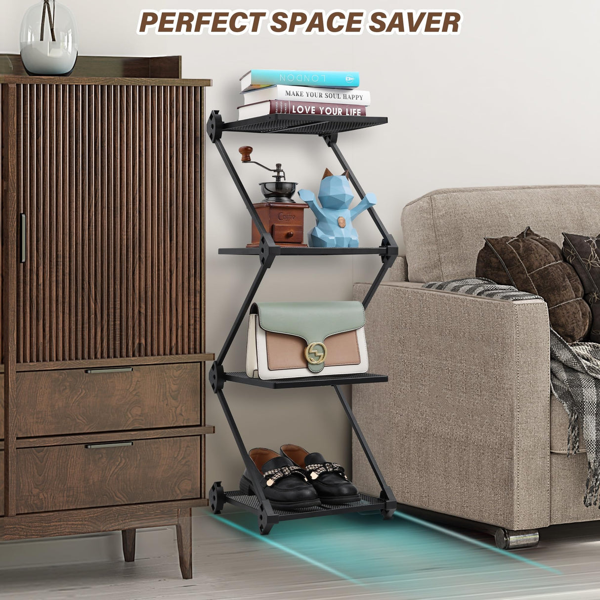 ZenStack 4-Tier Metal Corner Shelf