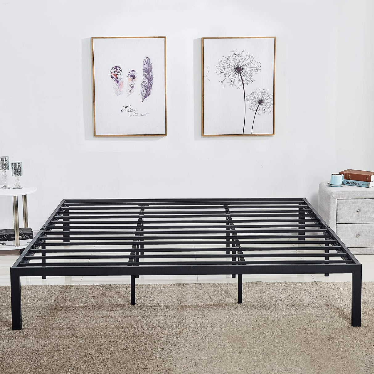 14 inch King Metal Platform Bed Frame, Mattress Foundation