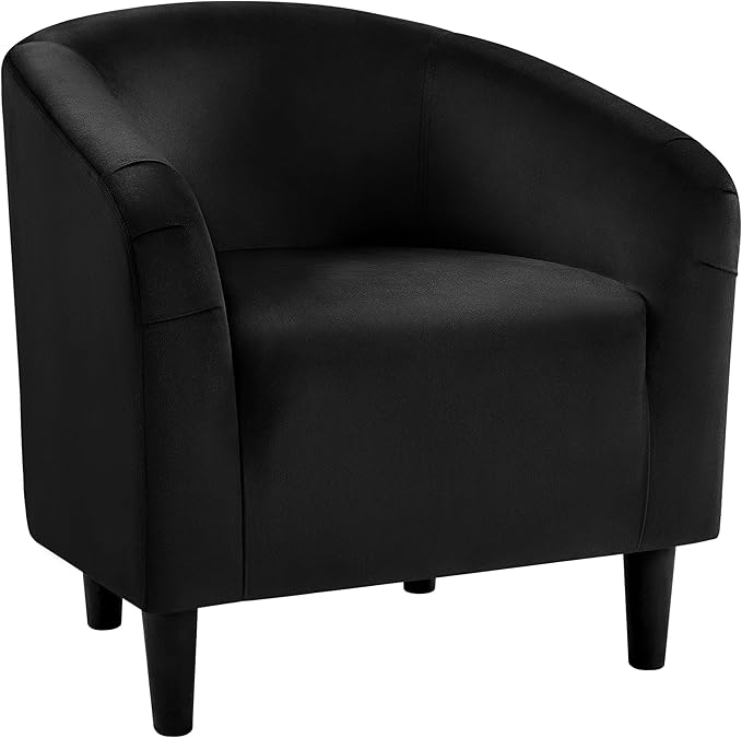 Living Room Chair, Velvet Accent Upholstered Barrel Sitting Chair with Armrest and Low
