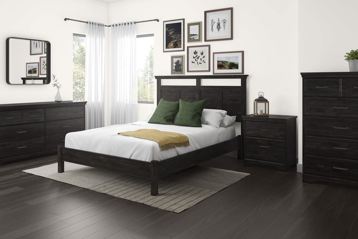 2-Drawer Nightstand, Rubbed Black