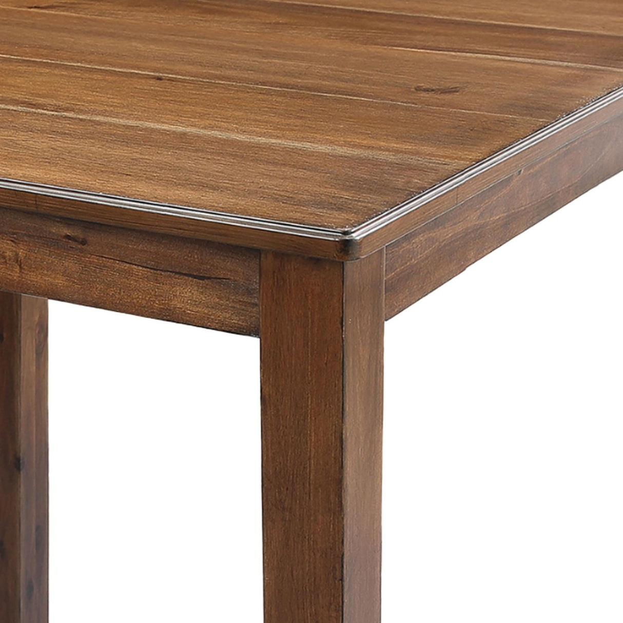 5 Piece Dining Table Set, 4 Chairs, Slatted Backs, Solid Wood, Walnut Brown