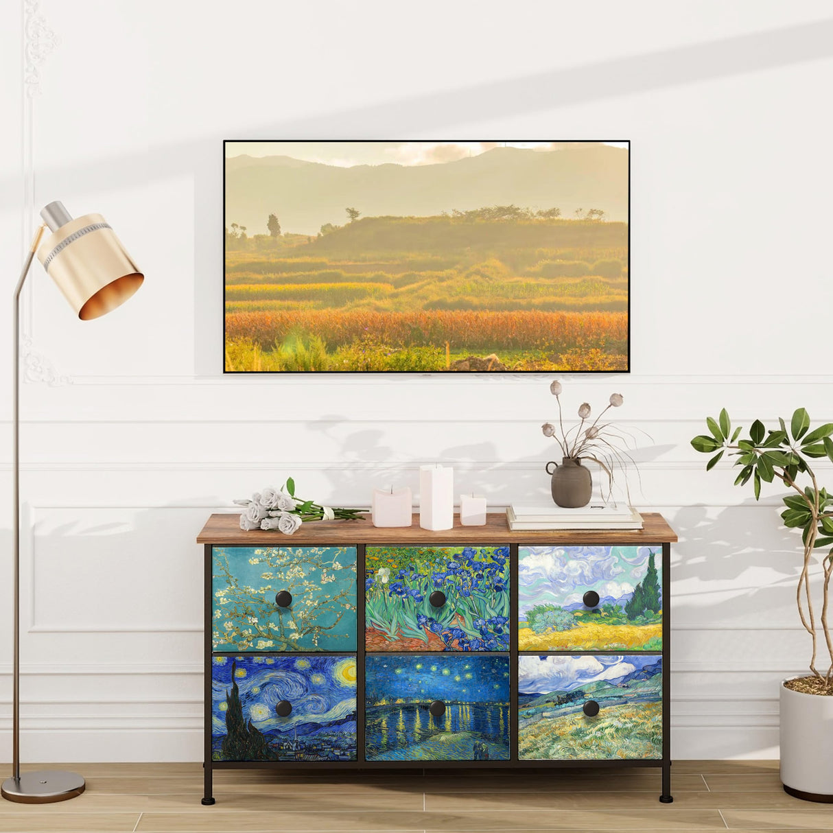 Dresser for Bedroom Van Gogh Chest of Drawers