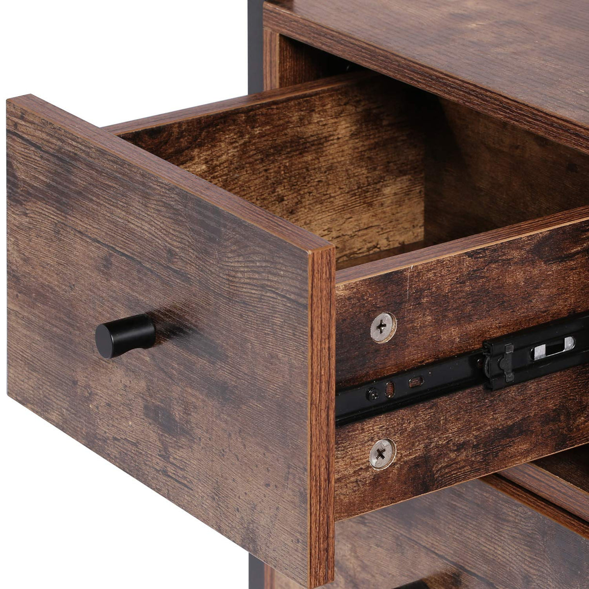 Bookshelf/Bookcase,Open Book Shelf with Middle Drawers Storage Organizer for Living