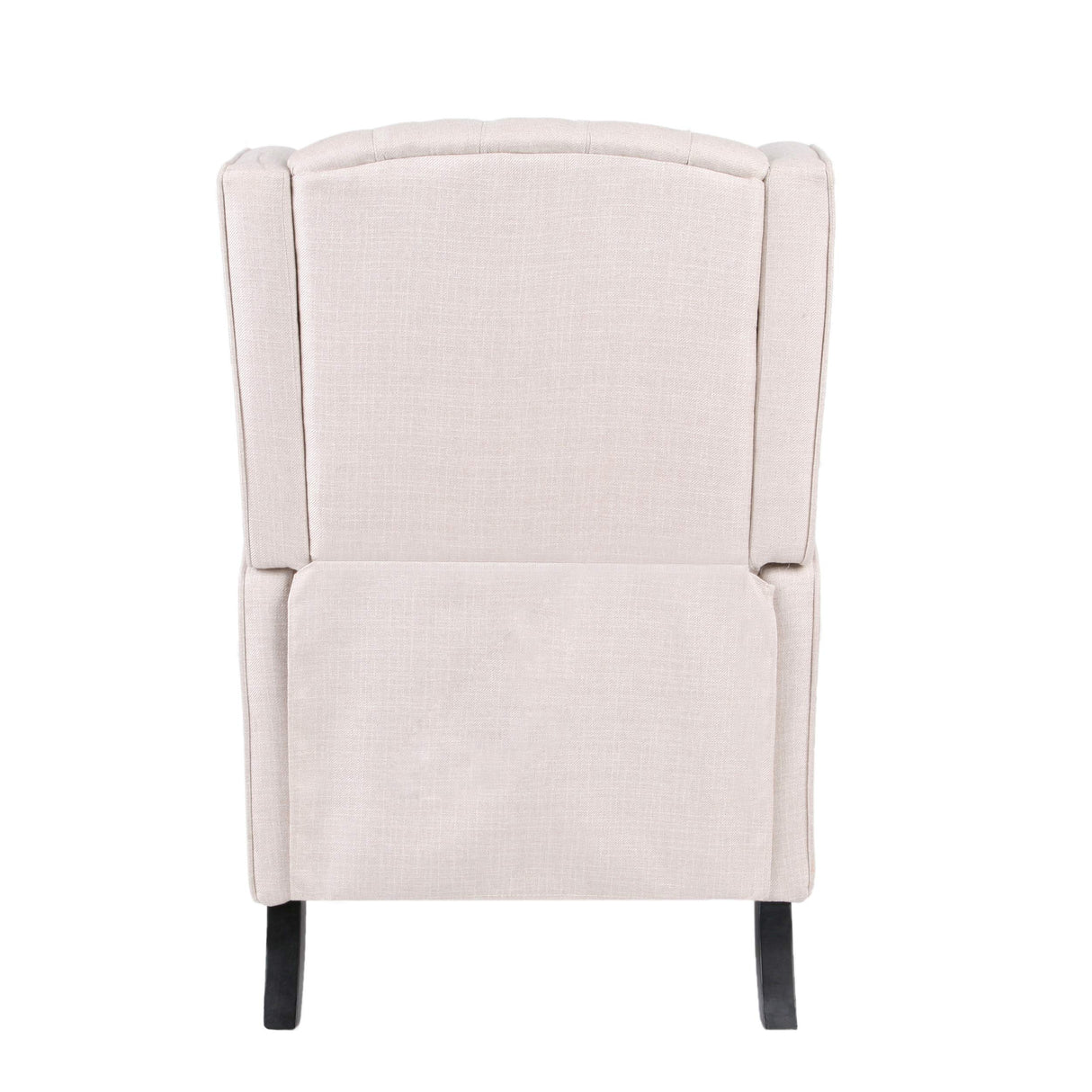 Diana Wingback Recliner, Light Beige Tweed + Dark Brown