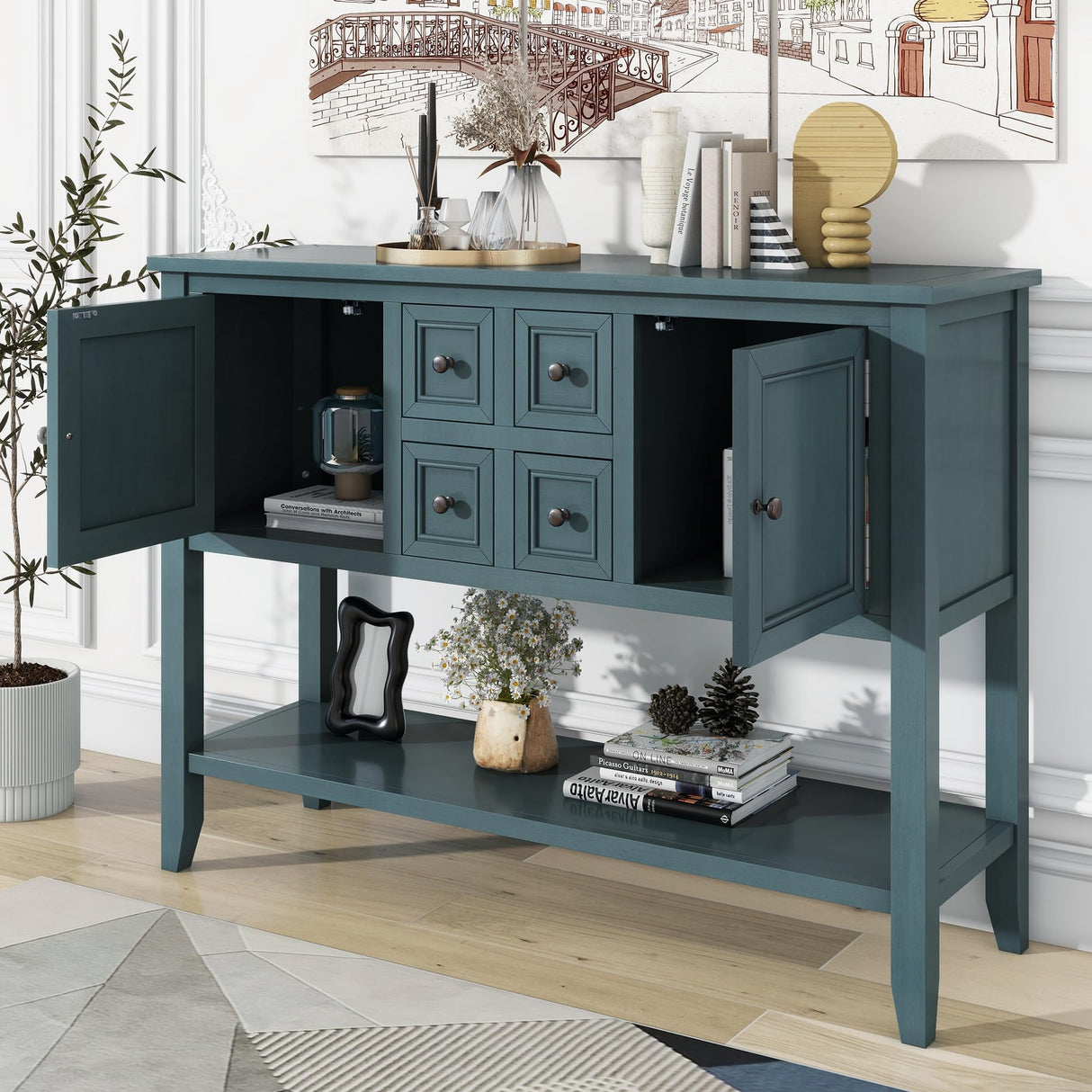 Aprilsoul Buffet Sideboard with Storage, Console Table with 4 Drawers