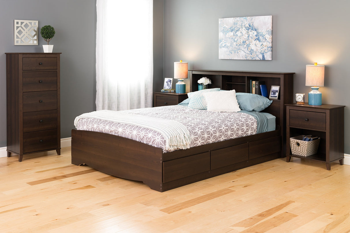 Traditional 5-Drawer Tall Dresser for Bedroom, Wood Tall Bedroom