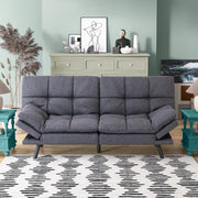Futon Sofa Bed, Grey Linen Memory Foam Futon Sleeper Sofa