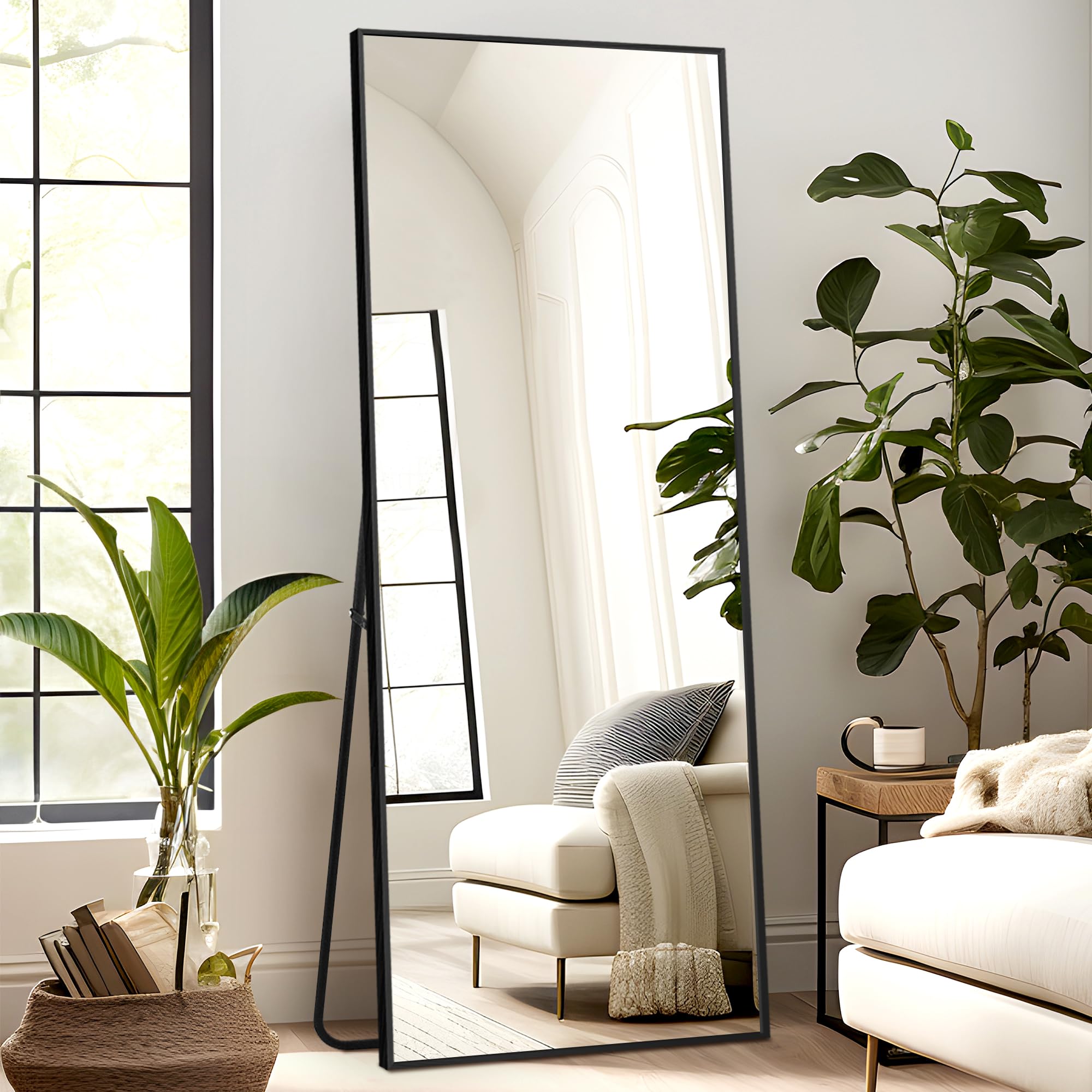 Full Length Mirror Standing Hanging or Leaning Against Wall, Large