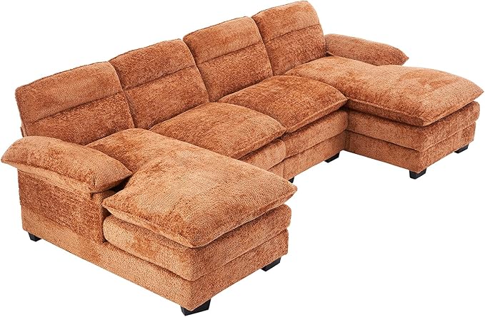 U Shaped Modular Sectional Sofa,6 Seat Couch 6 Deap Seats Corne