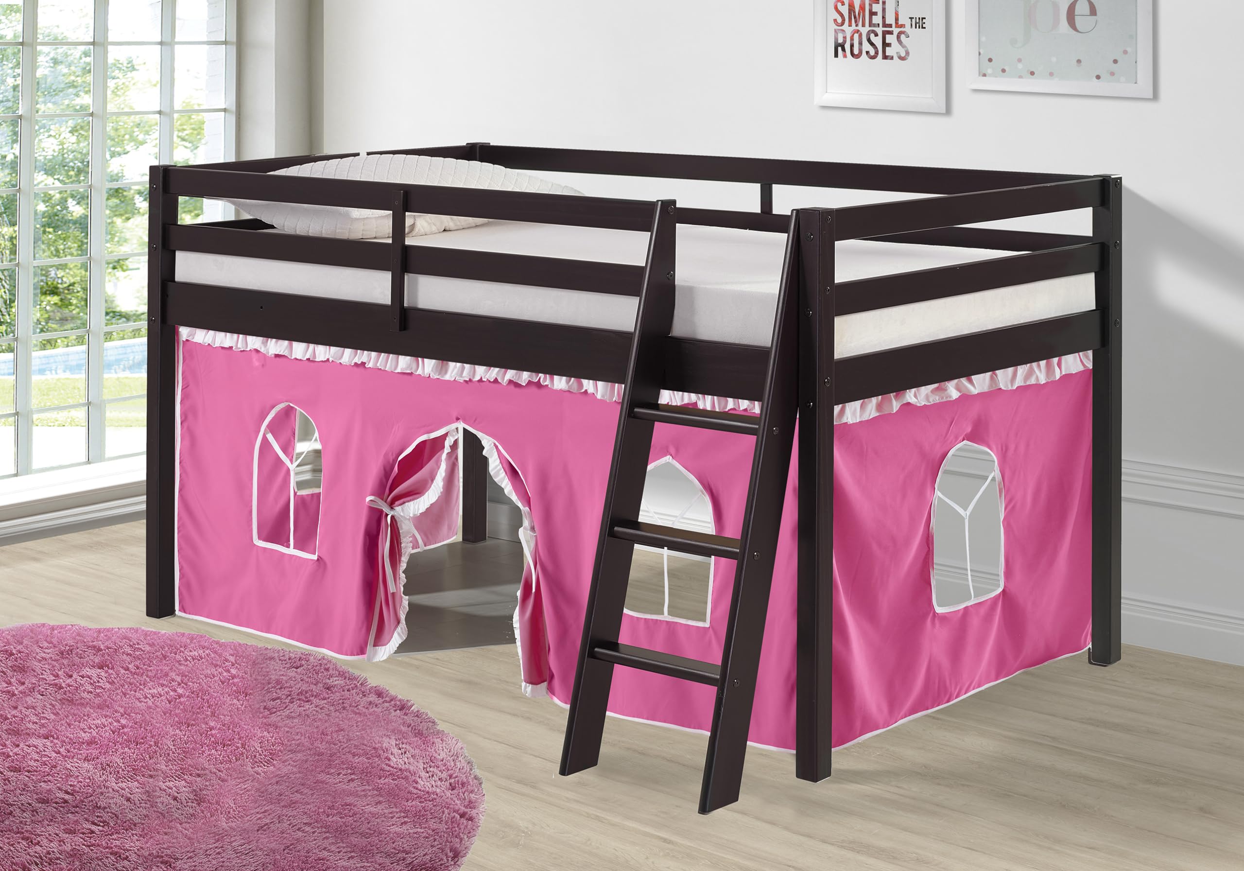Roxy Junior Loft - Espresso with Pink and White Bottom Tent