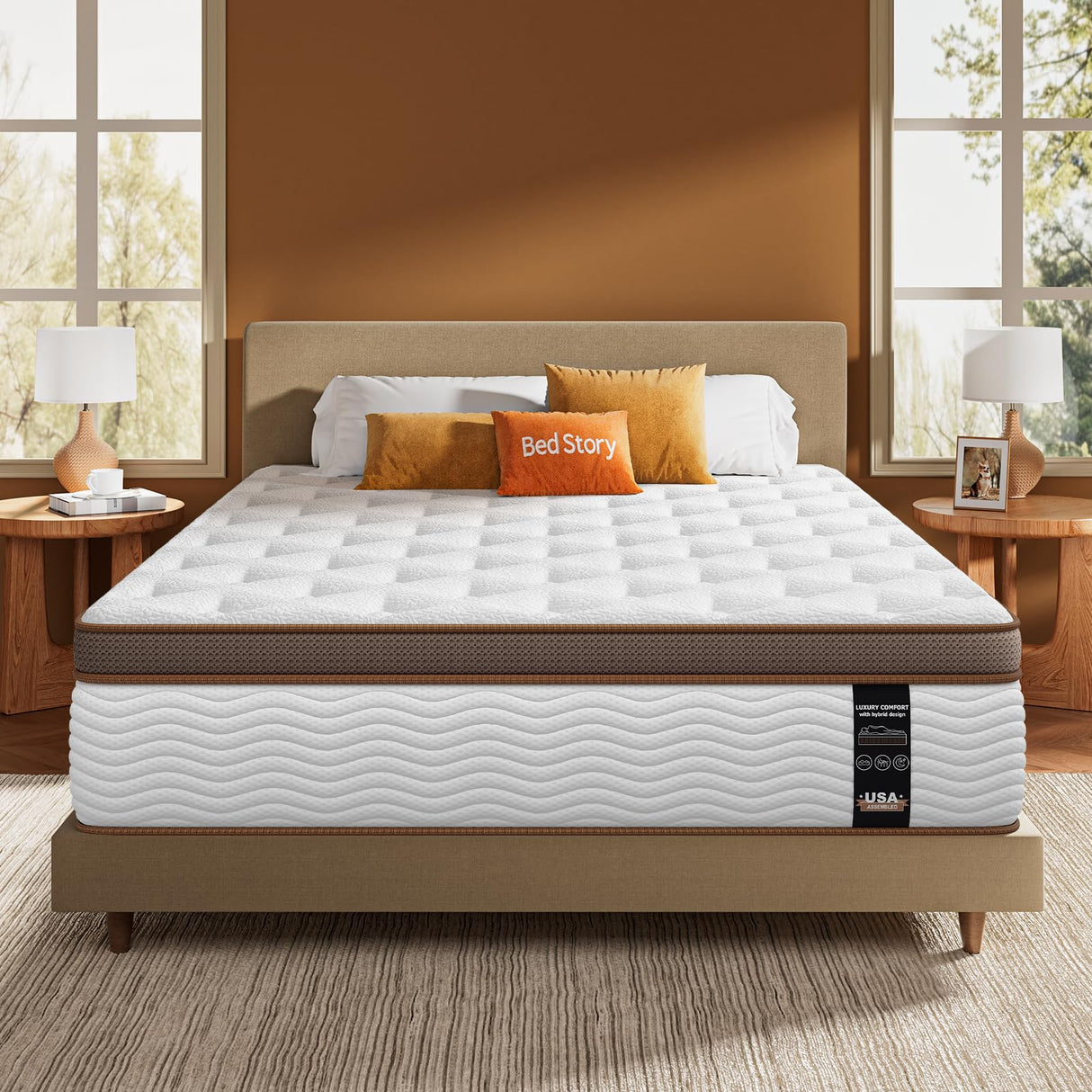 Premium Queen Mattress 12 Inch - Hybrid Mattress with Advanced Pocket Spring