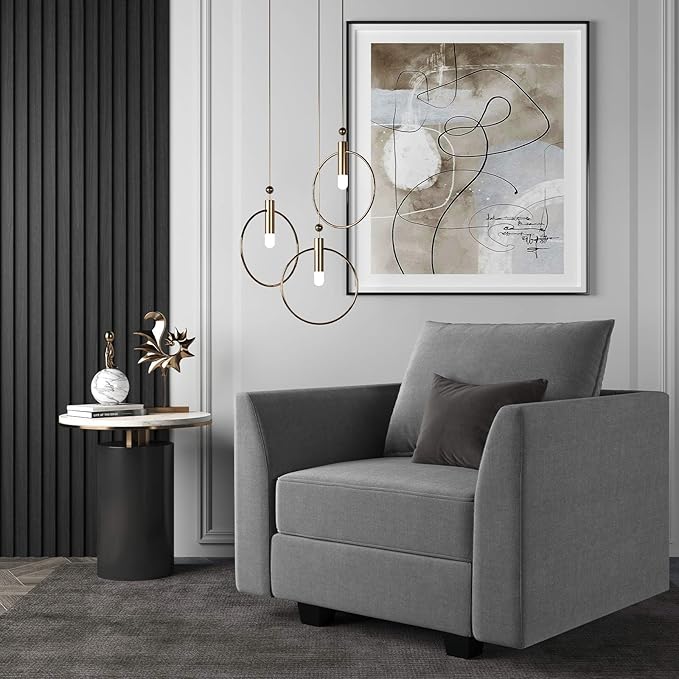 Modern Loveseat Polyester Fabric Loveseat Sofa for Small Space Modular Sofa with Storage Seat