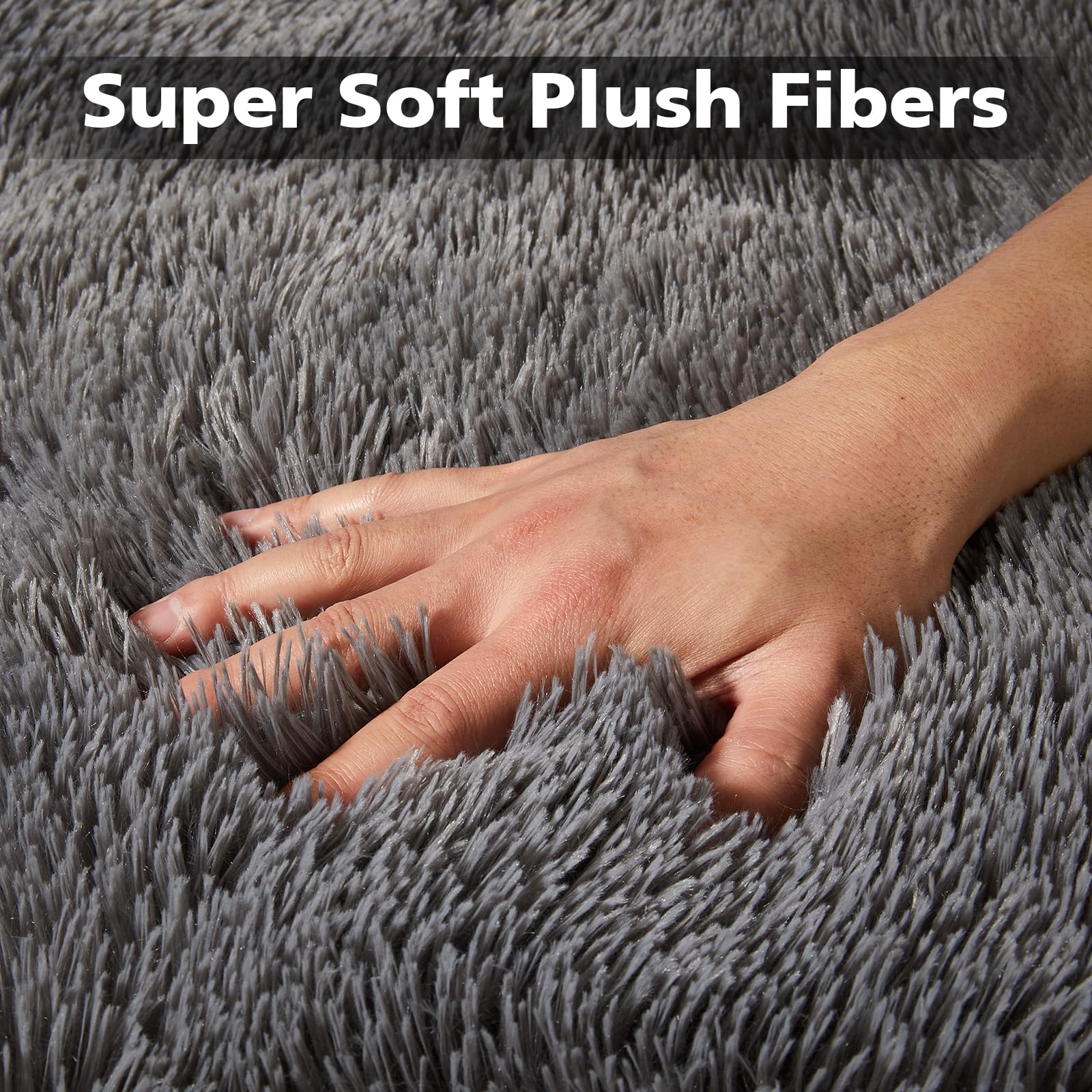 8x10 Area Rugs for Living Room, Luxury Fluffy Shag Fuzzy Plush Soft Modern Area Rugs