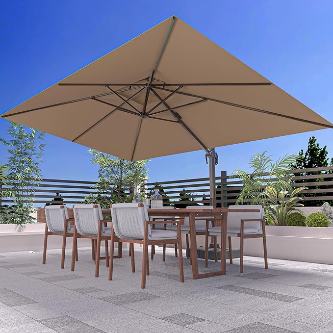 10' X 13' Outdoor Patio Umbrella Large Rectangle Cantilever