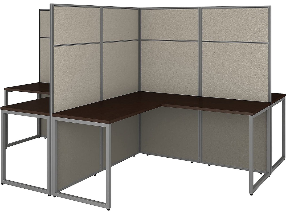 Furniture Easy Office 4 Person L Shaped Cubicle Desk Workstation with 66H Panels
