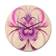 Fractal Purple Flower Pattern ' Modern Wood Wall Clock Large Decorative Modern
