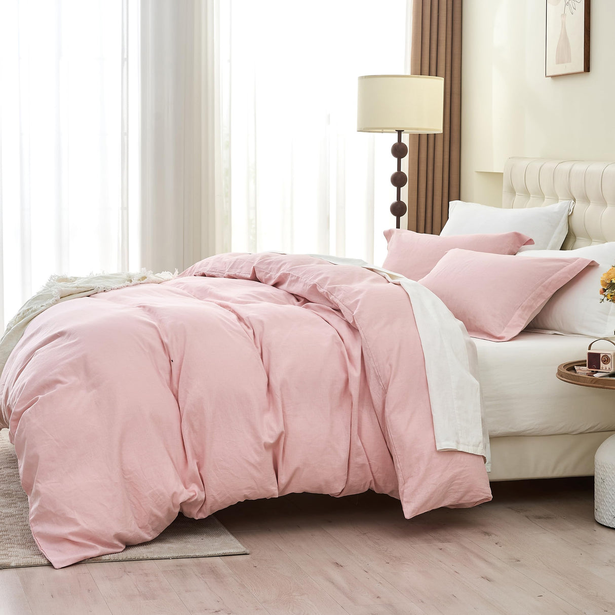 French Linen Duvet Cover Set (1 Comforter Cover,1 Pillowcase)