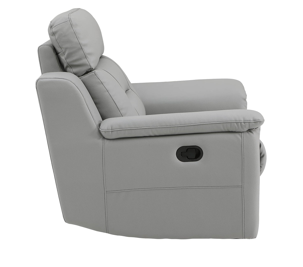 Blackjack Furniture Walker Leather Match Upholstered Reclining Living Room, Accent Chair, Gray