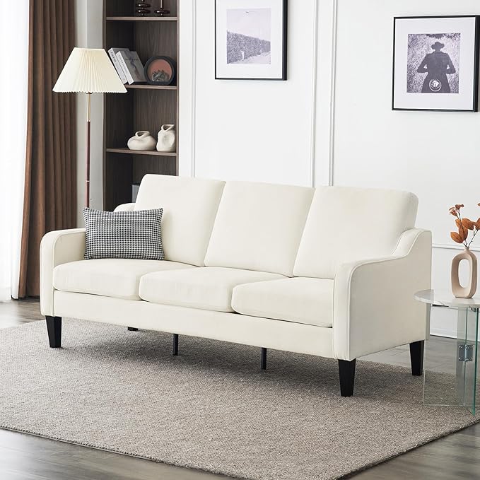 53" Love Seat Couches, 2 Seater Loveseat Mid Century Modern Sofa Couch Soft Chenille