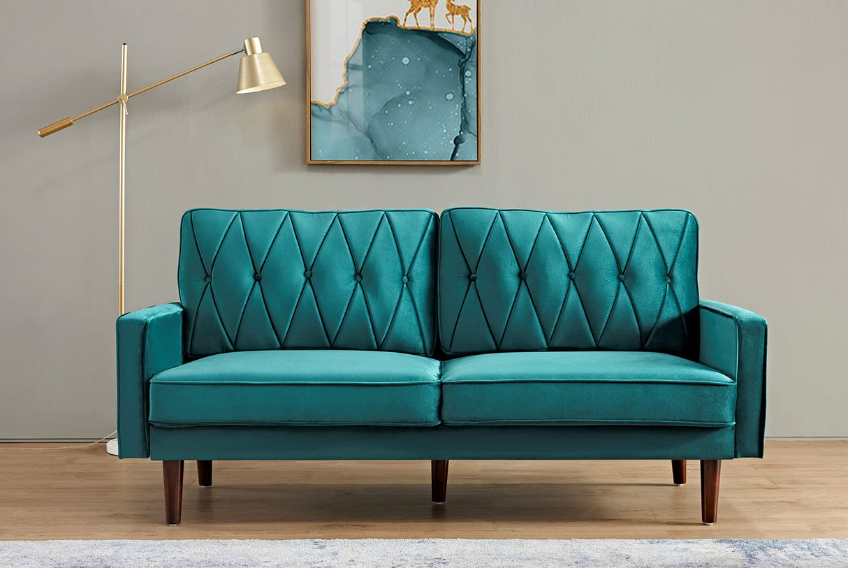 Modern Style Upholstered Tufted 69.3'' Wide 3 Seater Sofas, Green