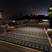 -Outdoor Rug Carpet 6x9 ft for Patio RV Camping with Led Strip