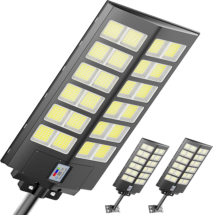 Solar Parking Lot Lights,8000W Solar Street Light 480000LM Dusk to Dawn Street Lights