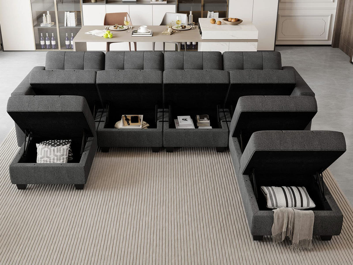 Modular Storage U-Shape Sectional Sofa Couch