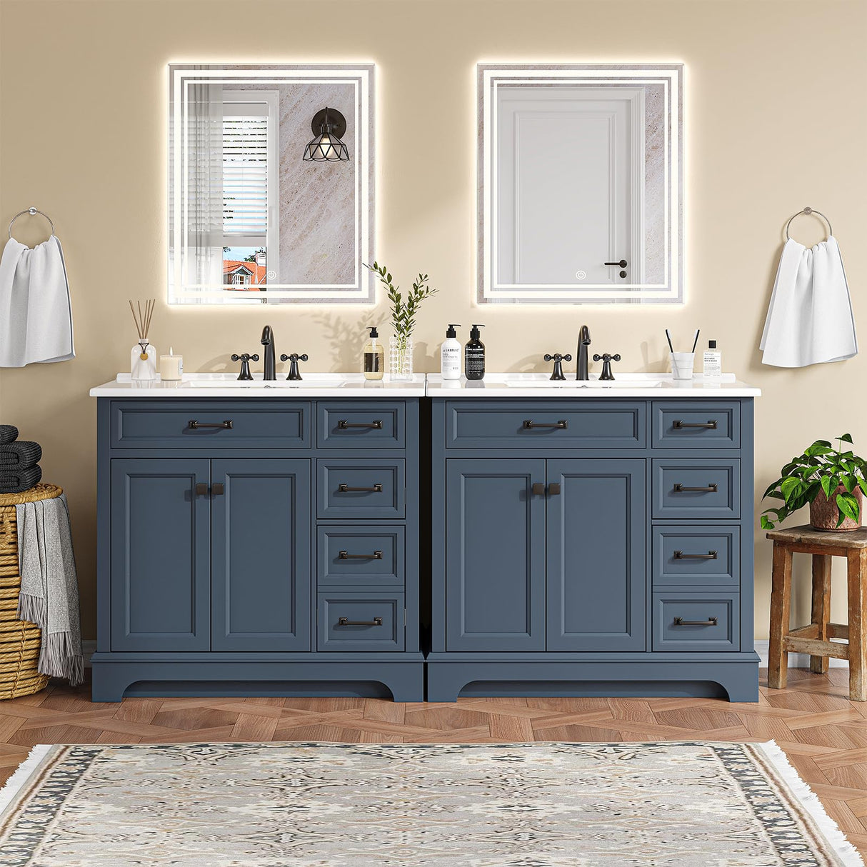 36 Inch Luxurious Bathroom Vanity with Ceramic Sink, Freestanding Bathroom Vanities