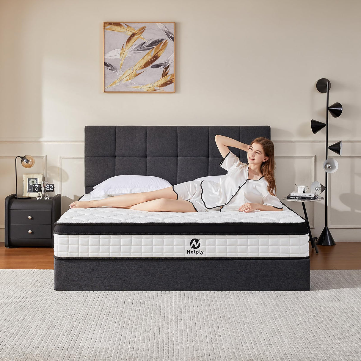 Mattresses,12 Inch Queen Size Mattress in a Box, Hybrid Memory Foam & Individually