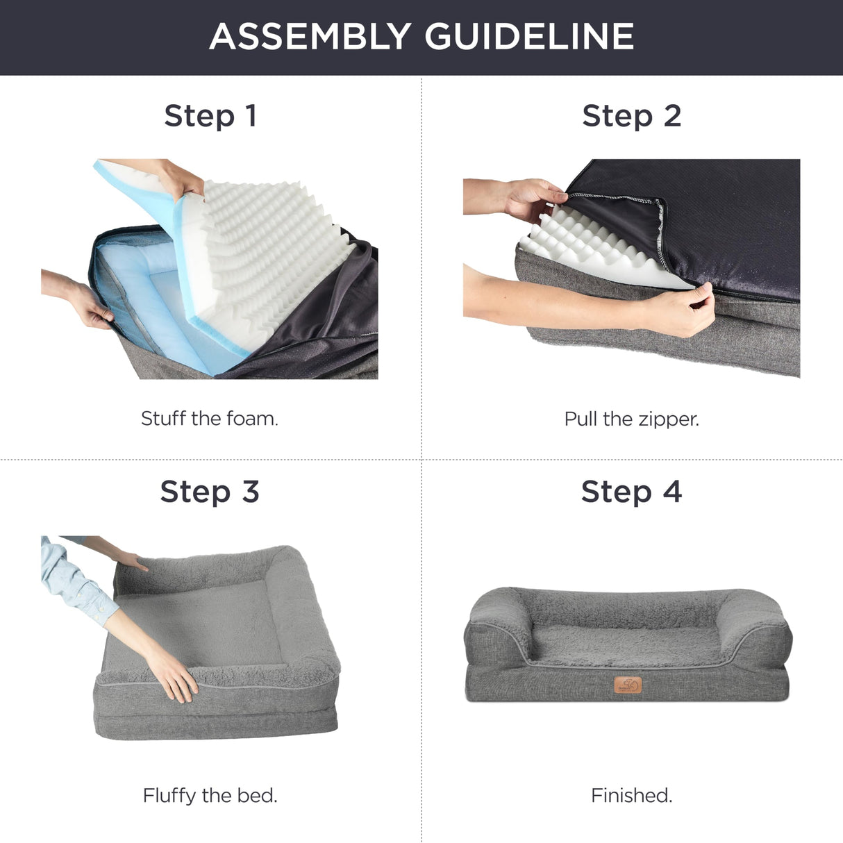 Memory Foam Dog Bed for Medium Dogs - Orthopedic Egg&Memory Foam Dog