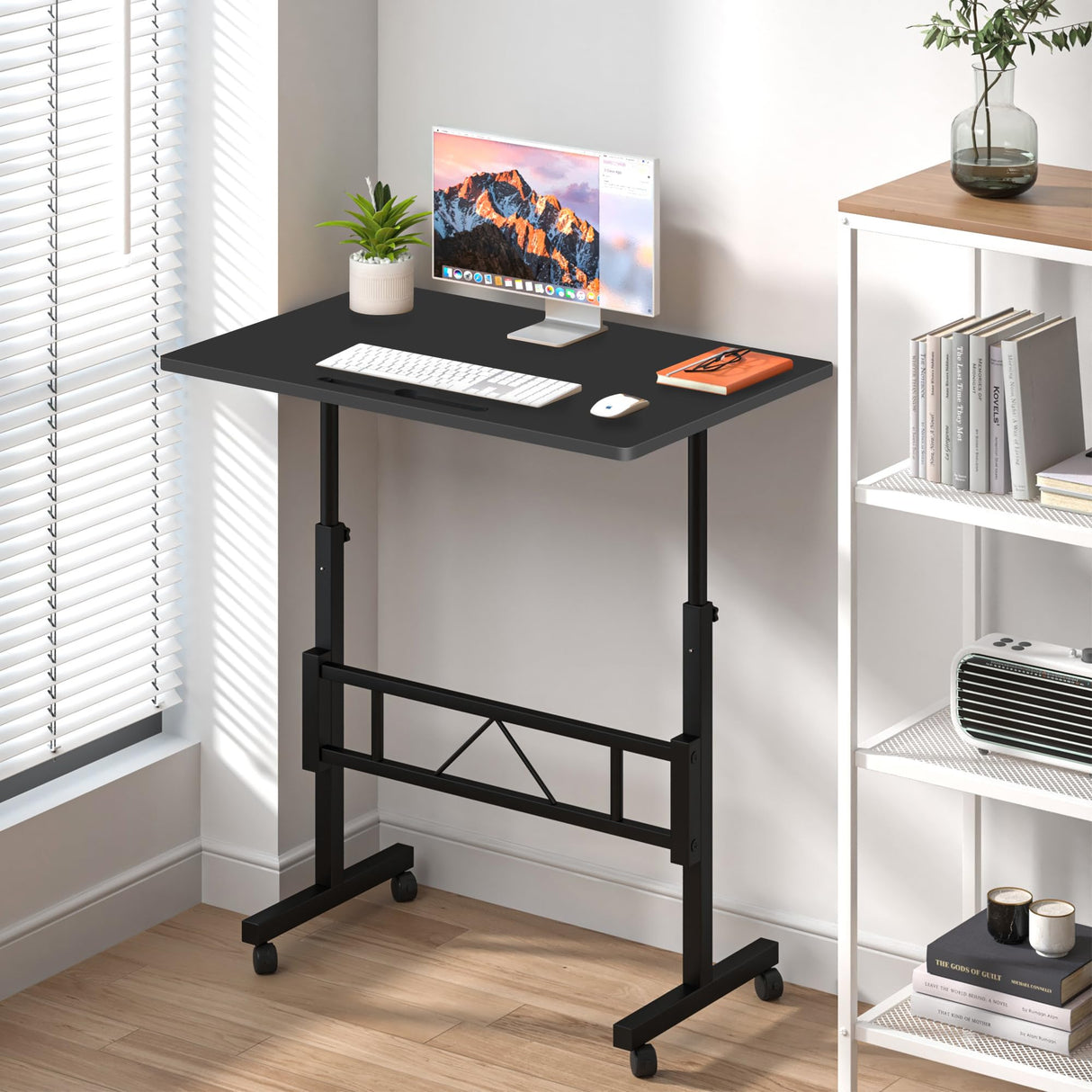 Small Standing Desk Adjustable Height for Sitting and Standing, Portable Laptop Table