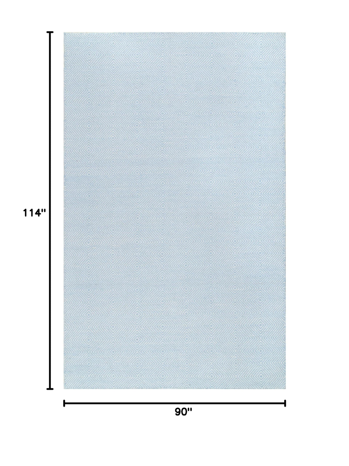 Ago Geometric 8x10 Wool Area Rug - Light Blue & Ivory