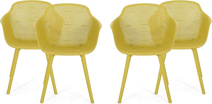 Davina Outdoor Dining Chair (Set of 4), Black