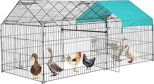 FeatherFort Mini Chicken Run – 6x4ft Coop with UV Roof, Secure Door & Rustproof Frame
