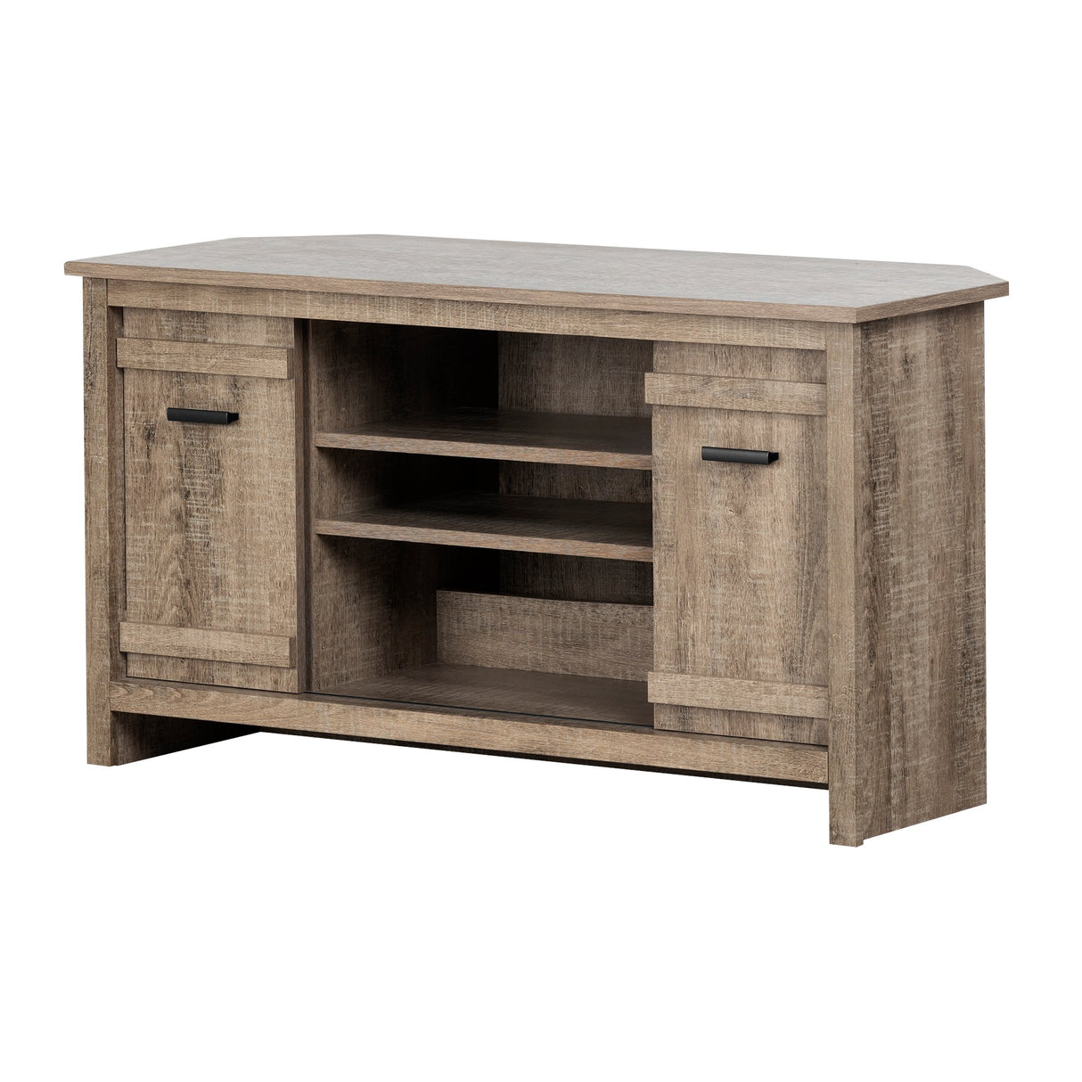 Exhibit Corner Stand, for TVs up to 42'', Weathered Oak
