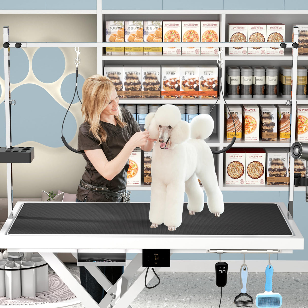 50" Electric Lifting Dog Grooming Table with Overhead Arm