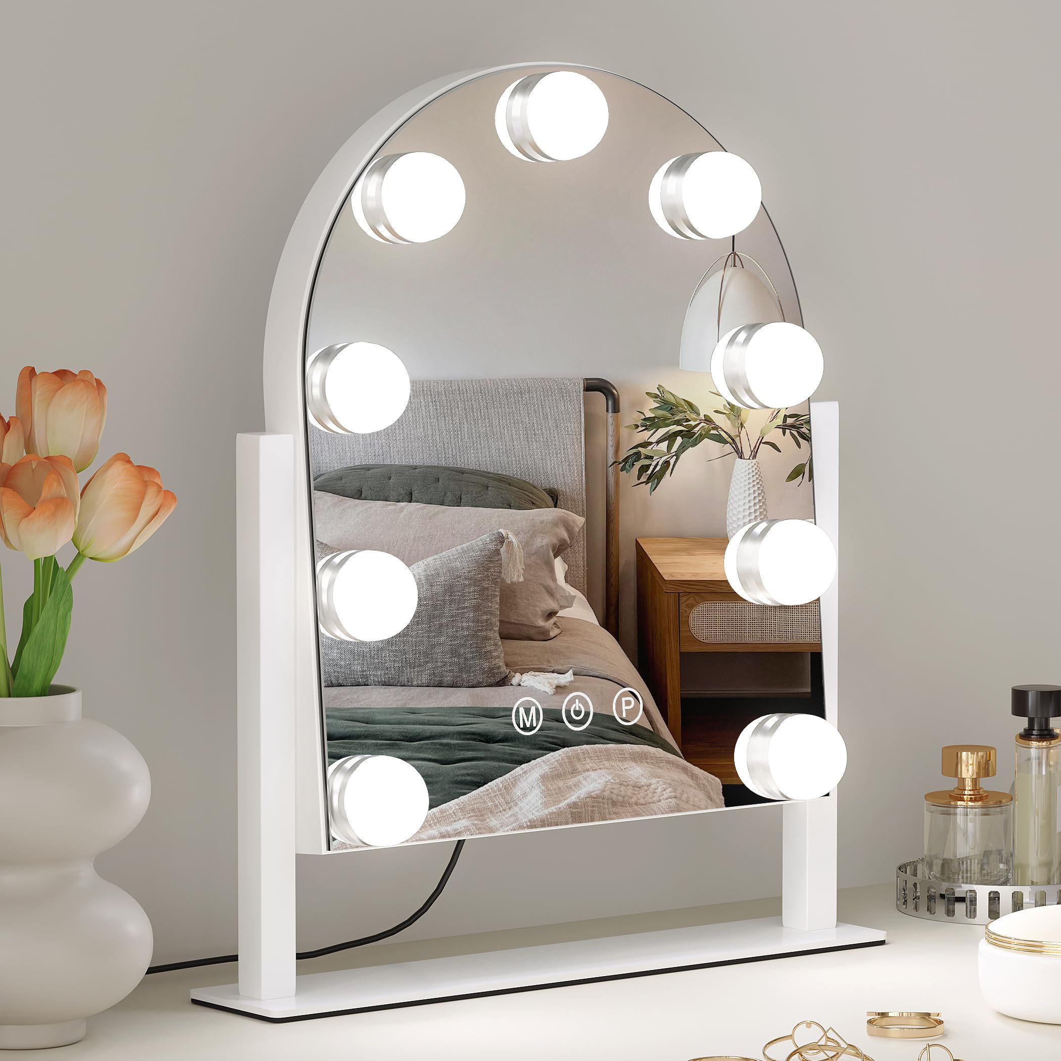 Arched Hollywood Makeup Mirror with 3 Color