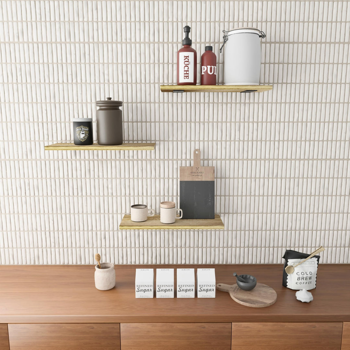 Wall Floating Shelves - Bedroom, Bathroom, Kitchen, Living Room Wall Mounted Storage