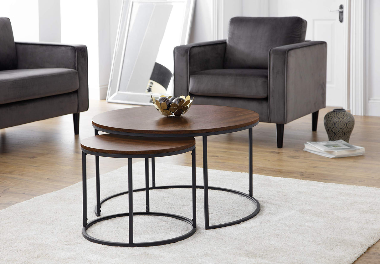 Bellini Round Nesting Coffee Table - Walnut Tables