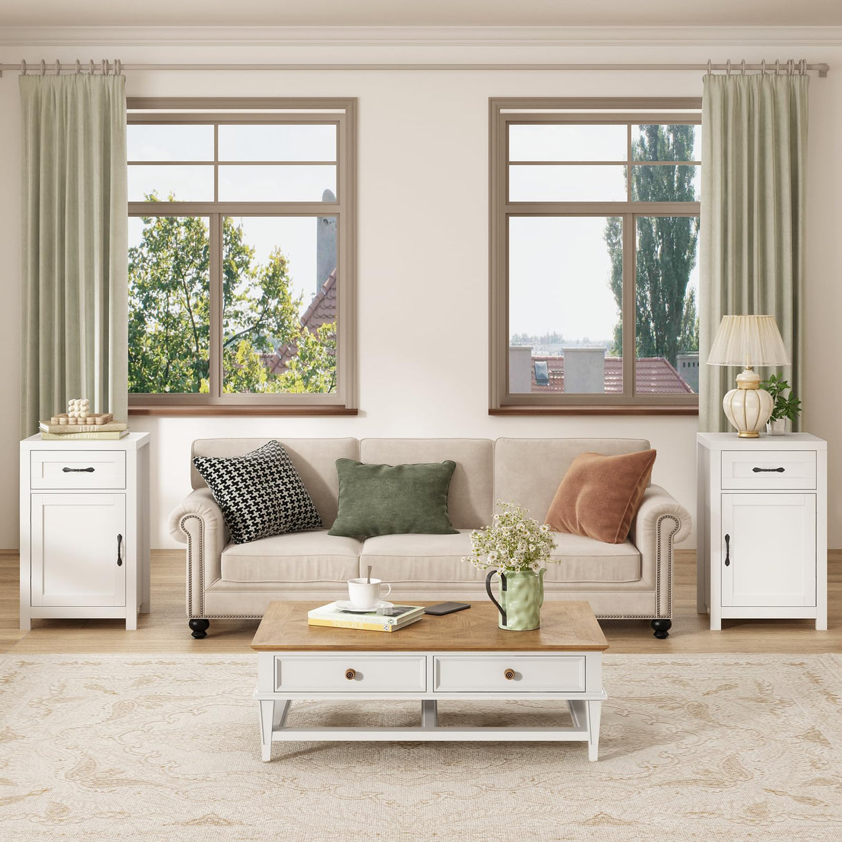 Night Stand Set of 2 Nightstands