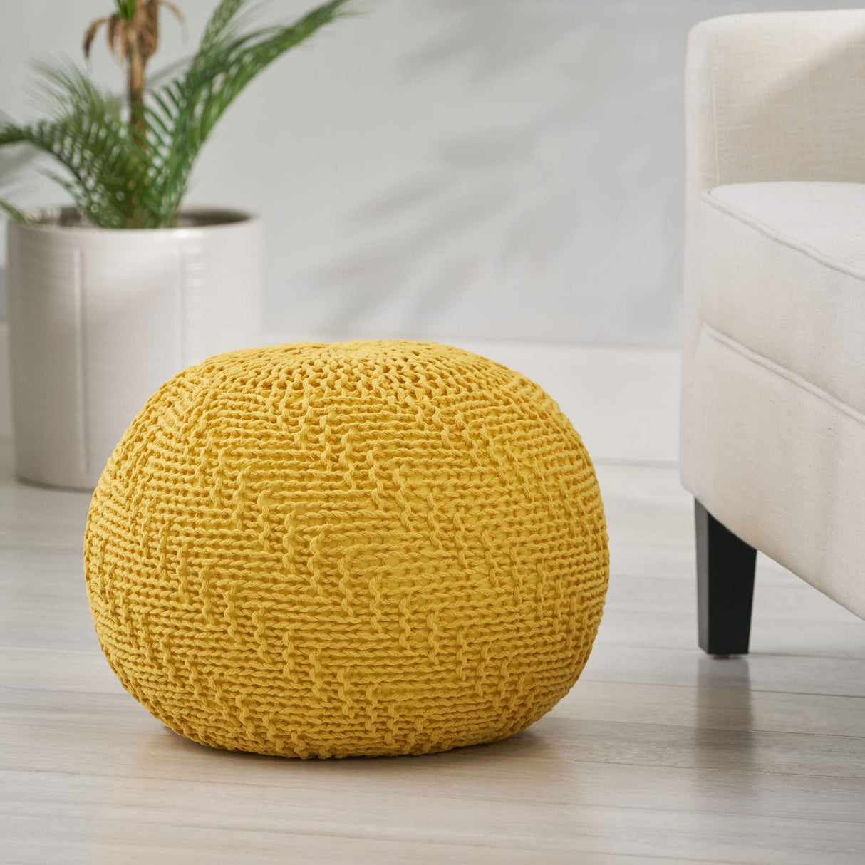 Home Pouf, Yellow