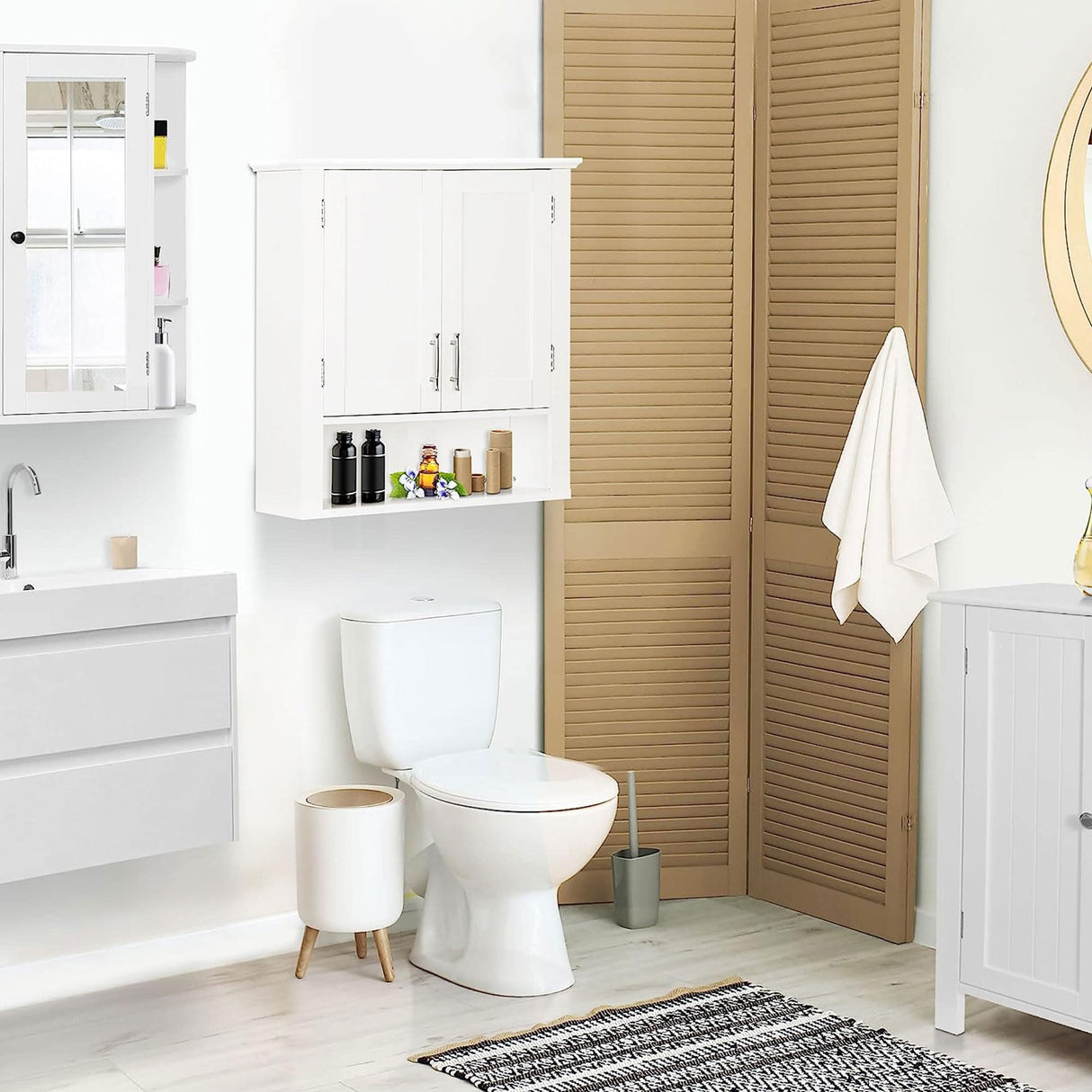Bathroom Wall Cabinet Over The Toilet, Wall Mount Storage Medicine Laundry