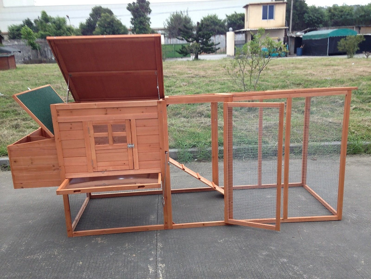 Large 95" Deluxe Solid Wood Hen Chicken Cage House Coop Huge