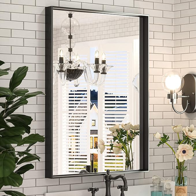 Oil Rubbed Bronze Rounded Rectangle Bathroom Mirror
