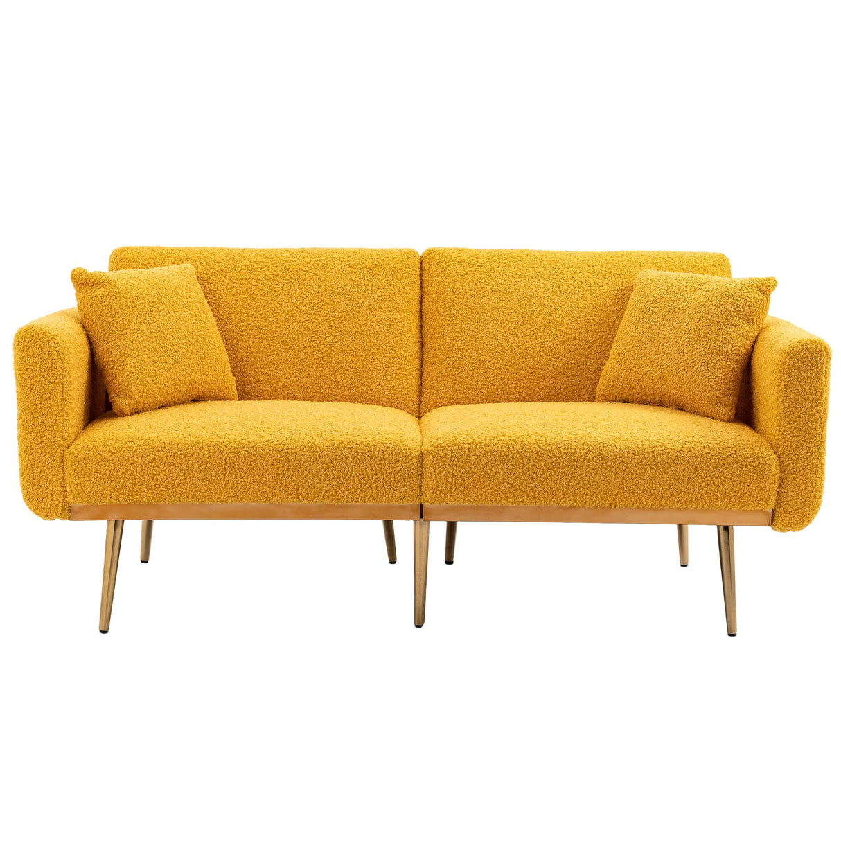 Mid-Century Modern Velvet Loveseat, Petite Accent Sofa Couch