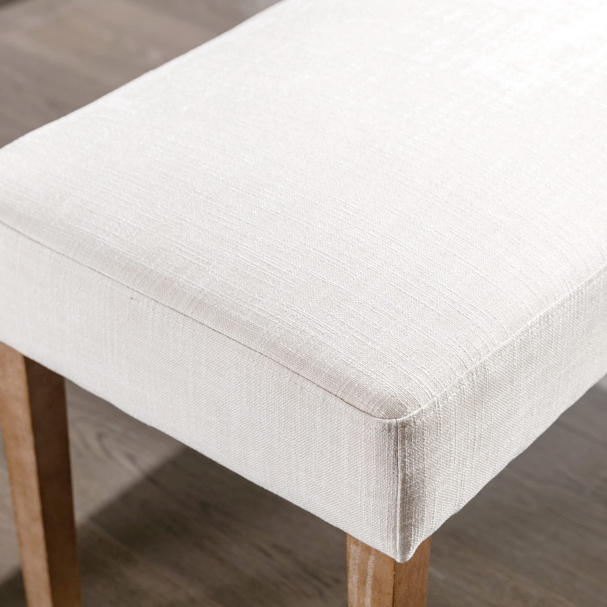 Farmhouse Linen Upholstered Dining Bench