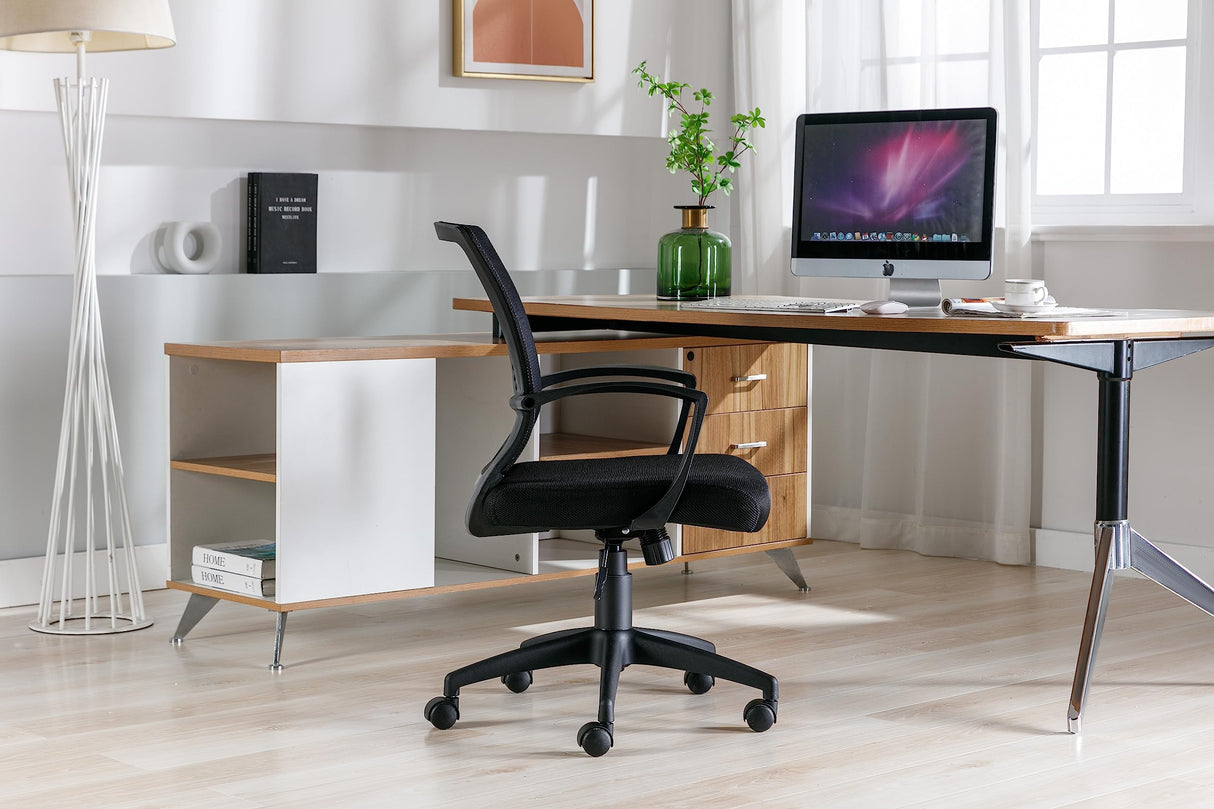 Lawrence Mesh Home Office Chair, Task Chair, Black, Black MESH