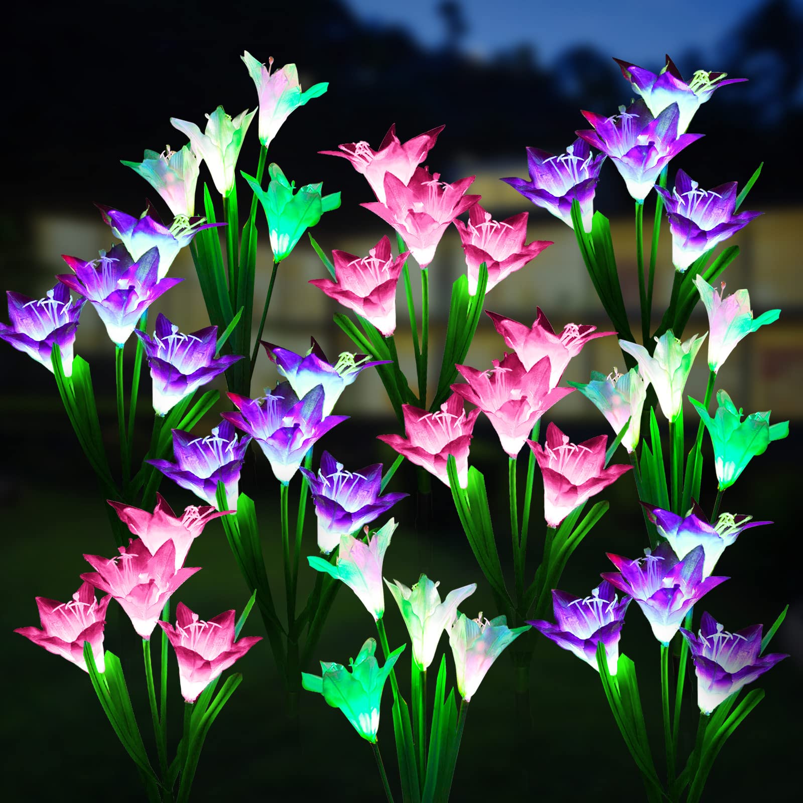 Solar Outdoor Lights Garden Decorative 10 Pack, Waterproof Solar Garden Lights